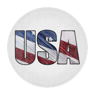 Planche À Découper États-Unis en rouge blanc et bleu drapeau patrioti