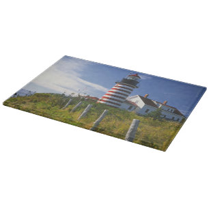 Planche À Découper États-Unis, Maine, Lubec. Phare de West Quoddy Hea