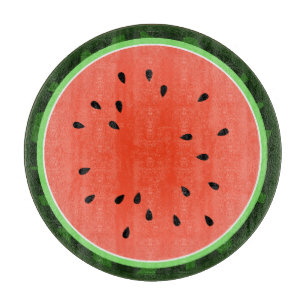 Planche À Découper Eté Watermelon Slice Round Glass Cutboard