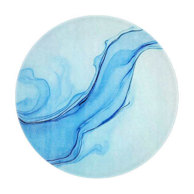 Planche À Découper Éthéal Blue Liquide Art Éperal (Devant)