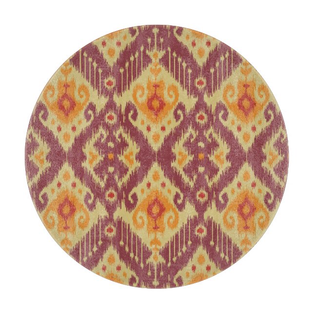 Planche À Découper Ethnic Ikat Chevron : Arrière - plan traditionnel (Devant)