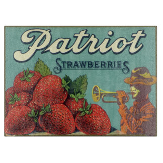 Planche À Découper Étiquette de caisse de fruits vintage Art Patriot 