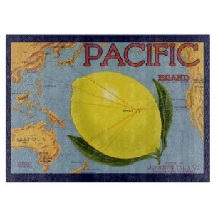 Planche À Découper Étiquette de caisse de fruits vintage Pacific Lemo