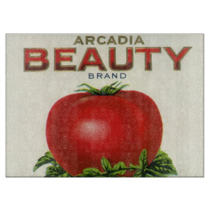 Planche À Découper Étiquette vintage de fruit, Arcadia Beauté Tomates