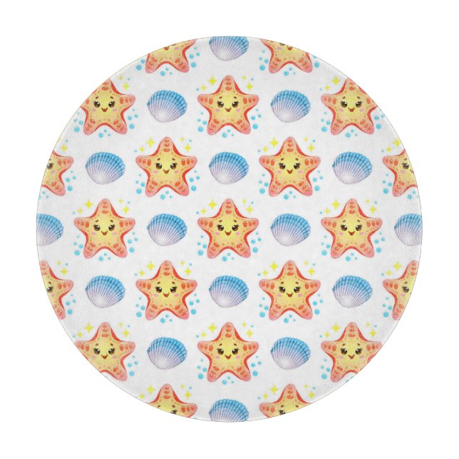 Planche À Découper ⭐ Étoile de mer mignonne et charme océanique de co (Devant)