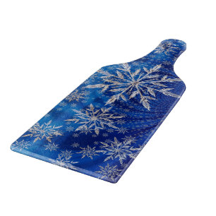 Planche À Découper Étoile de Noël flocon de neige bleu glace