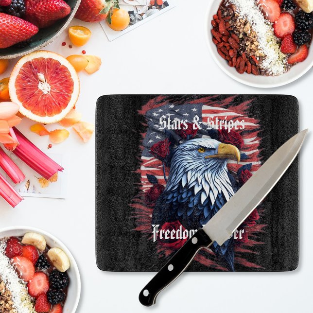 Planche À Découper Étoiles & Bandes Drapeau USA Aigle américain & Ros (Créateur téléchargé)