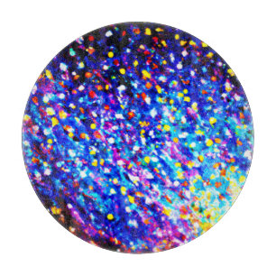 Planche À Découper Étoiles Colorées Dans Le Ciel Bleu. Commandez dès