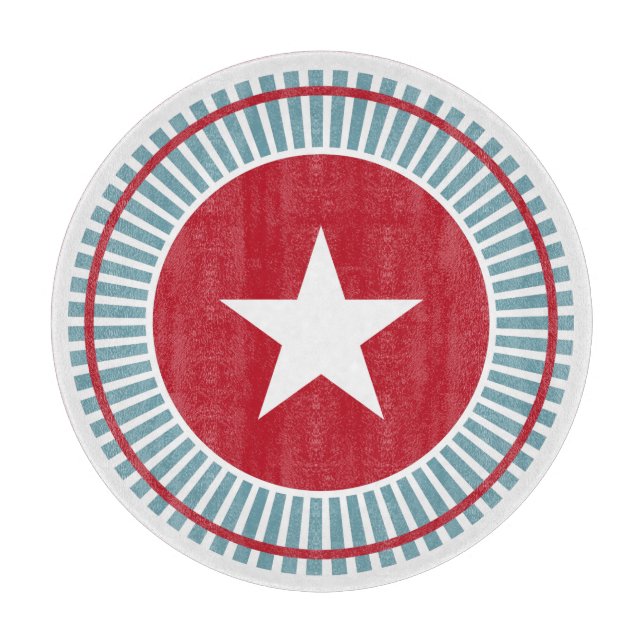 Planche À Découper Étoiles et rayures 4 juillet plateau de coupe en v (Devant)