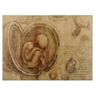 Planche À Découper Étude de foetus de bébé par Leonardo da Vinci