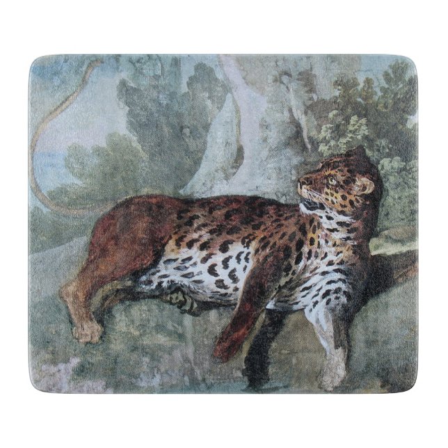 Planche À Découper Étude d'un léopard (par Jean-Baptiste Oudry) (Devant)