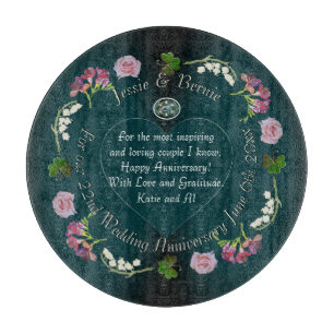 Planche À Découper Événement personnalisé Coeur floral