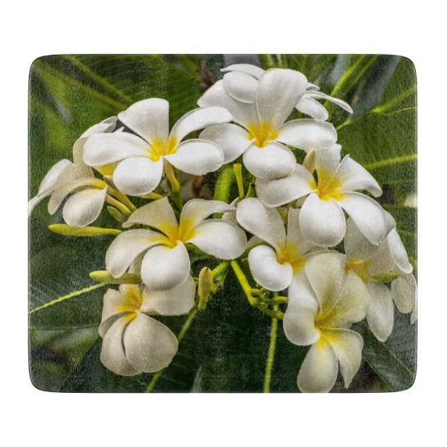 Planche à découper exotique de Plumeria d'île (Devant)