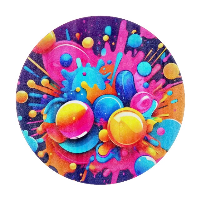 Planche À Découper Explosion colorée de bulle (Devant)