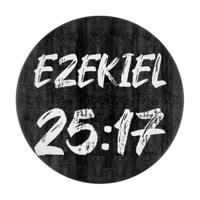 Planche À Découper Ézéchiel 25 17 Typographie Grunge Étiquette (Devant)