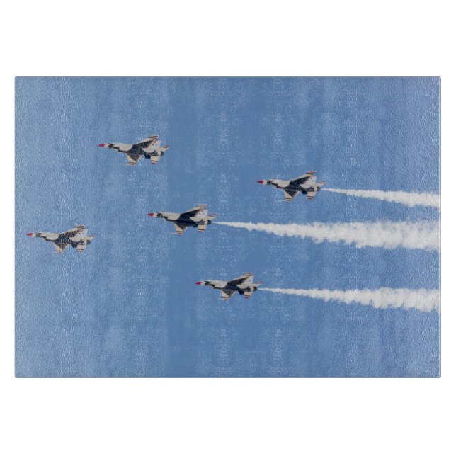 Planche À Découper F-16 Thunderbirds volant en formation à cinq carte (Devant)