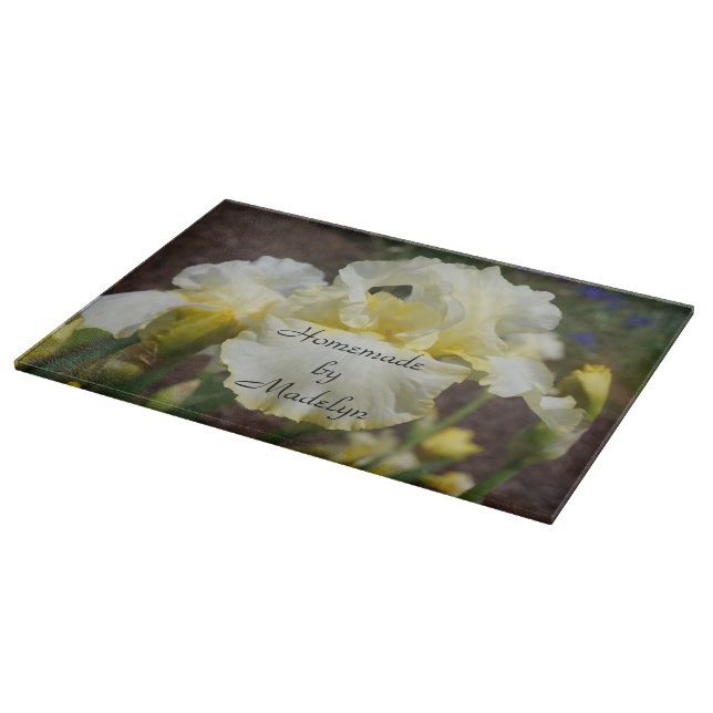 Planche À Découper Fabriqué maison par You Glass Cutboards Iris Flowe (Coin)