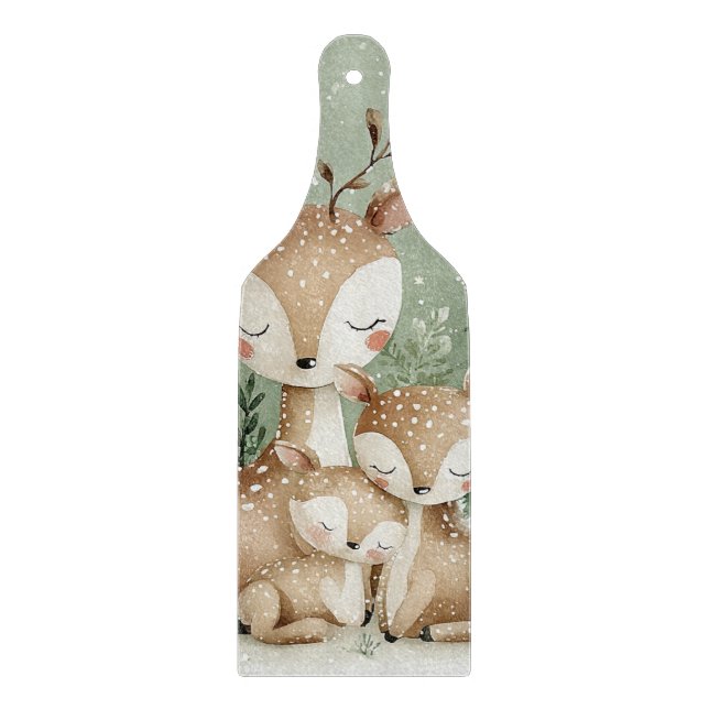 Planche À Découper Famille de cerfs de la forêt boisée (Devant)