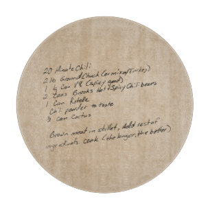 Planche À Découper Famille de recettes manuscrite Conserver une photo