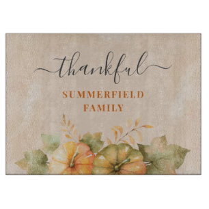 Planche À Découper Famille reconnaissante, dîner de Thanksgiving avec