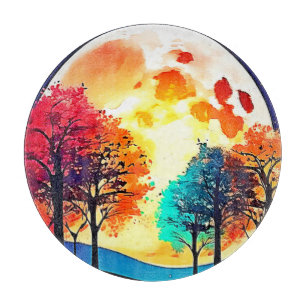 Planche À Découper Fantaisie d'art forestier au clair de lune