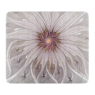 Planche À Découper Fantaisie florale, fleur pastel moderne abstraite