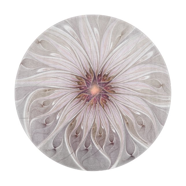 Planche À Découper Fantaisie florale, fleur pastel moderne abstraite (Devant)