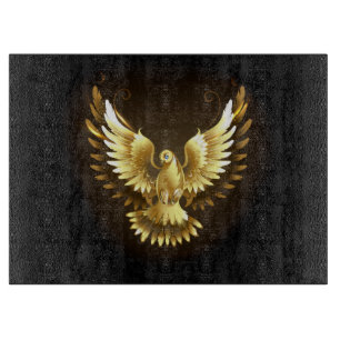 Planche À Découper Faux Gold Foil Peace Dove en noir