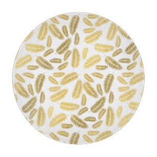 Planche À Découper Faux Gold Palm Feuille Motif Sherpa Blanket Accen