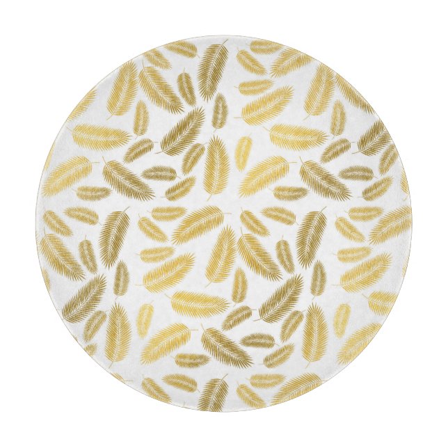 Planche À Découper Faux Gold Palm Feuille Motif Sherpa Blanket Accen (Devant)