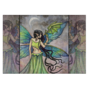 Planche À Découper Fée de dragon d'émeraude Art Fantastique