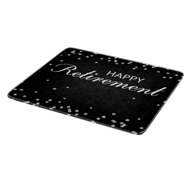 Planche À Découper Félicitations à la retraite Noir avec étincelle d' (Coin)