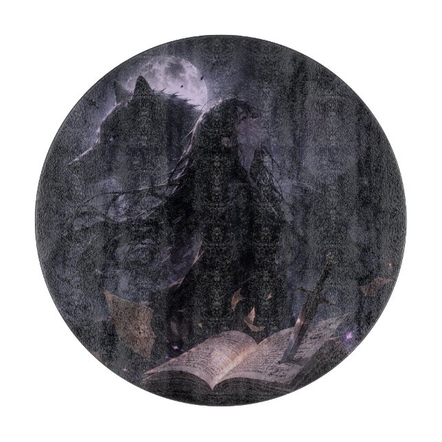 Planche À Découper Femme à l'esprit sauvage et loup (Devant)