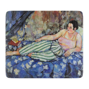 Planche À Découper Femme dans la chambre Bleue (par Suzanne Valadon)