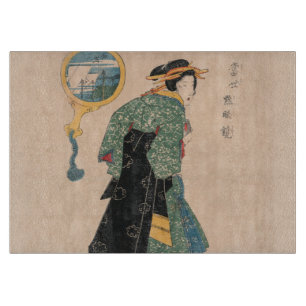 Planche À Découper Femme de kimono japonais antique Ukiyo-e gravure s