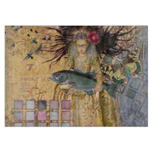Planche À Découper Femme Poisson Vintage Gothique Classique