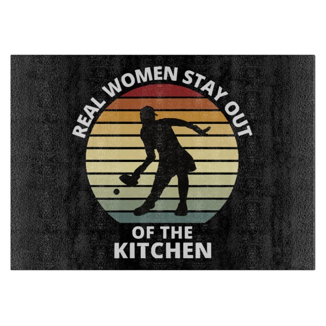 Planche À Découper Femmes de pickleball drôle vintage (Devant)