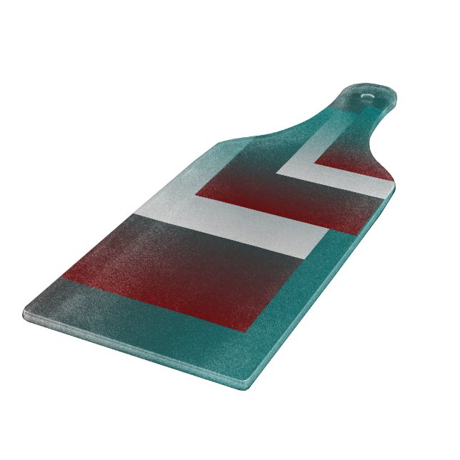 Planche À Découper Fenêtres en blanc bordeaux turquoise (Coin)