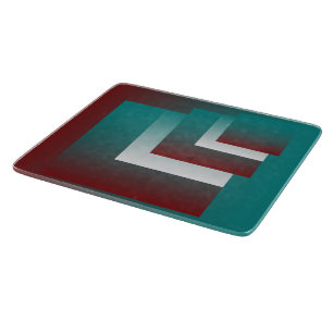 Planche À Découper Fenêtres en blanc bordeaux turquoise