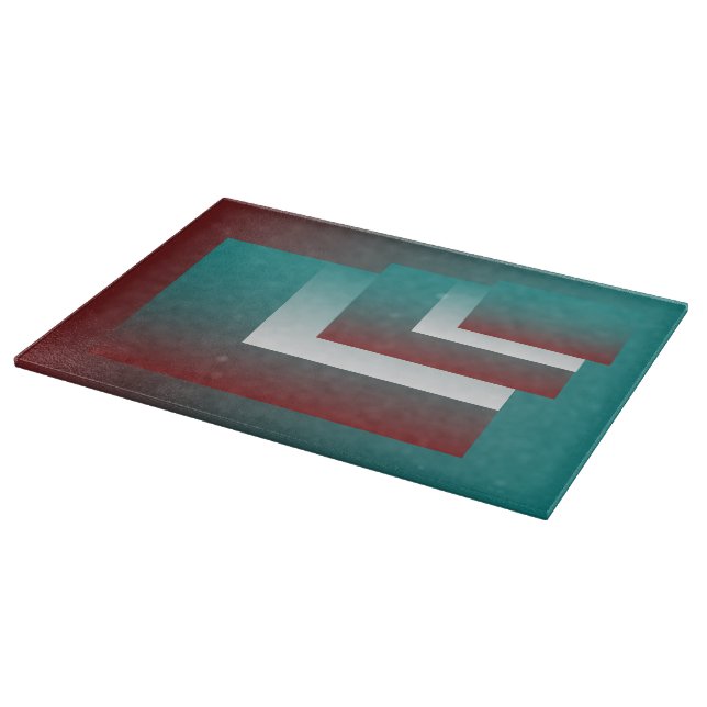 Planche À Découper Fenêtres en blanc bordeaux turquoise (Coin)