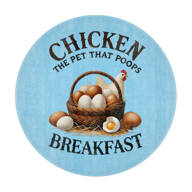 Planche À Découper Ferme d'art de mots de caca de poulet drôle (Devant)