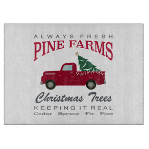 PLANCHE À DÉCOUPER FERME DE NOËL CAMION ROUGE