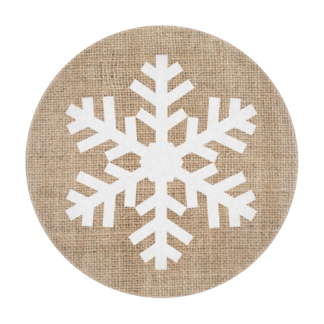 Planche À Découper Ferme moderne Noël Flambeau de neige Rustique Burl (Devant)