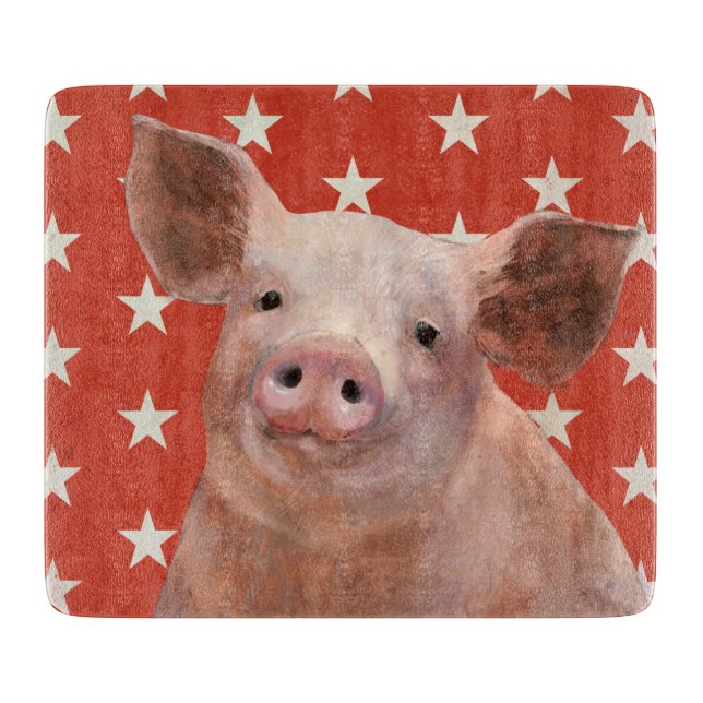 Planche À Découper Ferme patriotique - Cochon (Devant)