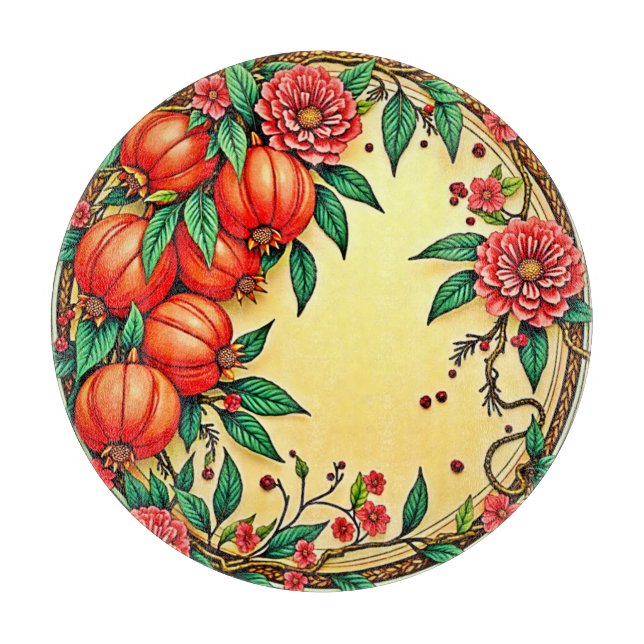 Planche À Découper Festive Automne Floral Illustration Design (Devant)