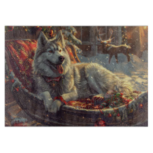 Planche À Découper Festive de Noël de chien laphund finlandais