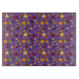 Planche À Découper Fête d'action de grâce légumes violet motif