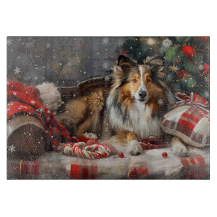Planche À Découper Fête de Noël du Berger des Shetland