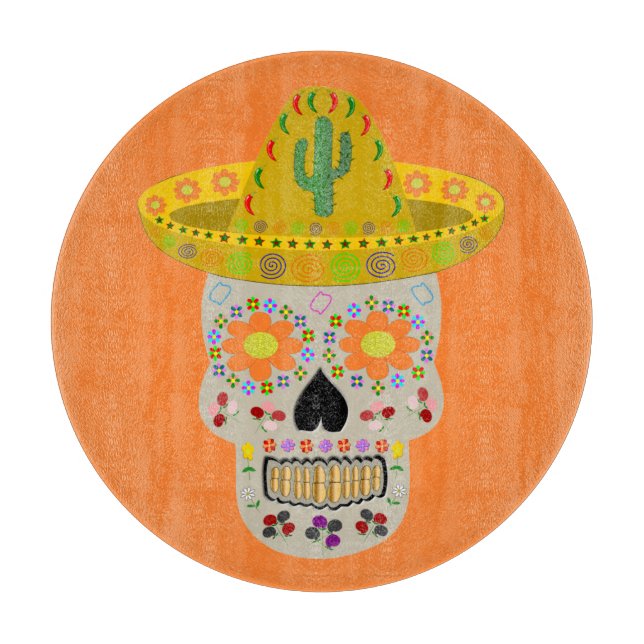 Planche À Découper Fête mexicaine du crâne mort (Devant)