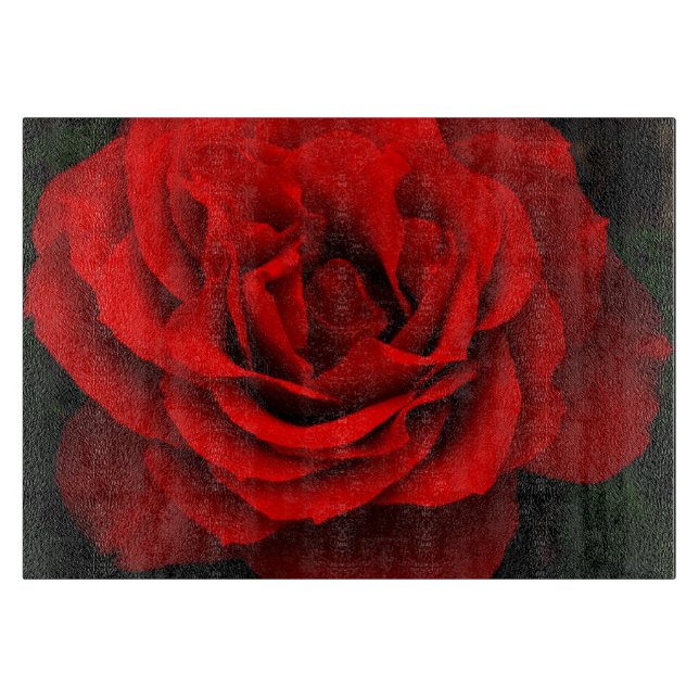 Planche À Découper Feu Rouge Rose Verre Coupe (Devant)